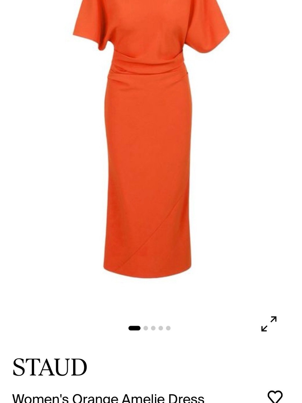 STAUD Bold Orange Maxi Skirt with Subtle Draping